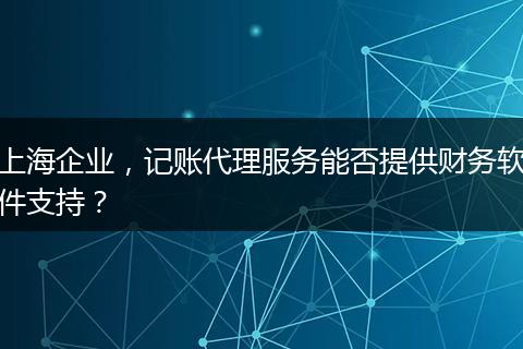 上海企業(yè)，記賬代理服務(wù)能否提供財(cái)務(wù)軟件支持？