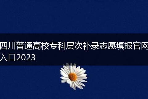 四川普通高校專(zhuān)科層次補(bǔ)錄志愿填報(bào)官網(wǎng)入口2023