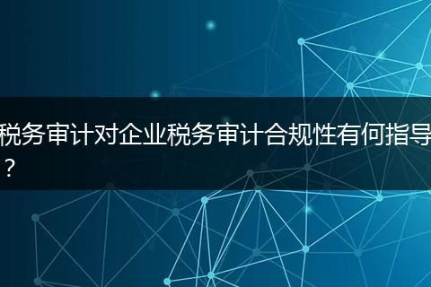 稅務(wù)審計對企業(yè)稅務(wù)審計合規(guī)性有何指導(dǎo)?