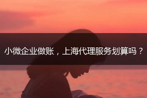 小微企業(yè)做賬，上海代理服務(wù)劃算嗎？