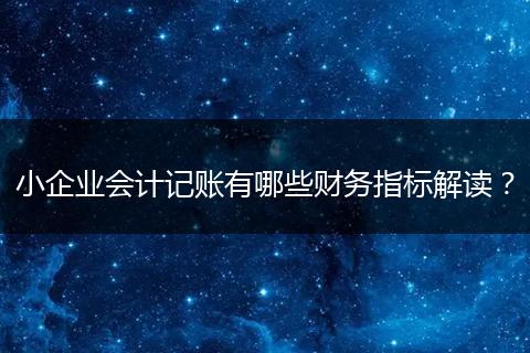 小企業(yè)會(huì)計(jì)記賬有哪些財(cái)務(wù)指標(biāo)解讀？