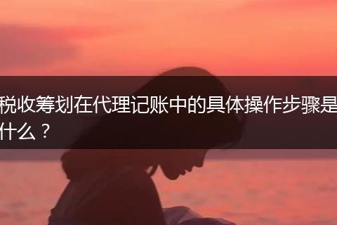 稅收籌劃在代理記賬中的具體操作步驟是什么?