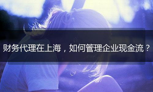 財(cái)務(wù)代理在上海，如何管理企業(yè)現(xiàn)金流？