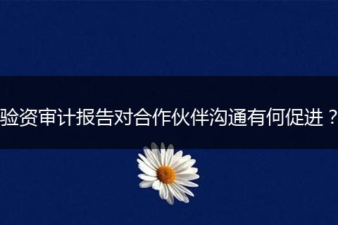 驗資審計報告對合作伙伴溝通有何促進(jìn)？