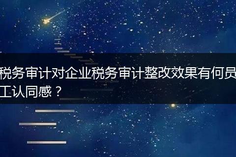 稅務(wù)審計(jì)對企業(yè)稅務(wù)審計(jì)整改效果有何員工認(rèn)同感？