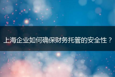 上海企業(yè)如何確保財(cái)務(wù)托管的安全性？