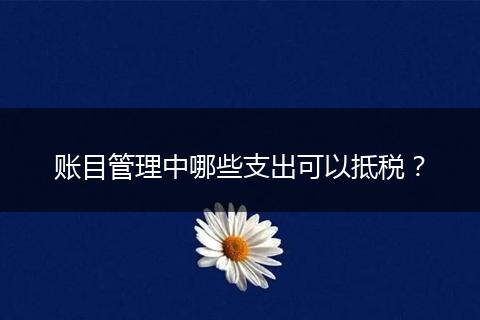 賬目管理中哪些支出可以抵稅？