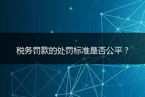 稅務(wù)罰款的處罰標(biāo)準(zhǔn)是否公平？