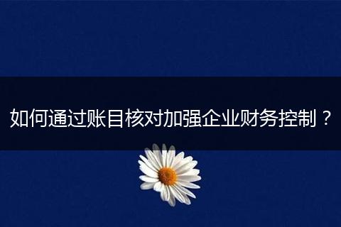 如何通過賬目核對加強(qiáng)企業(yè)財務(wù)控制？