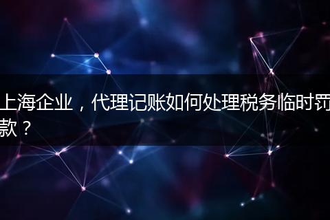上海企業(yè)，代理記賬如何處理稅務(wù)臨時罰款？