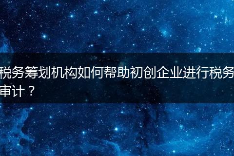 稅務籌劃機構如何幫助初創(chuàng)企業(yè)進行稅務審計？