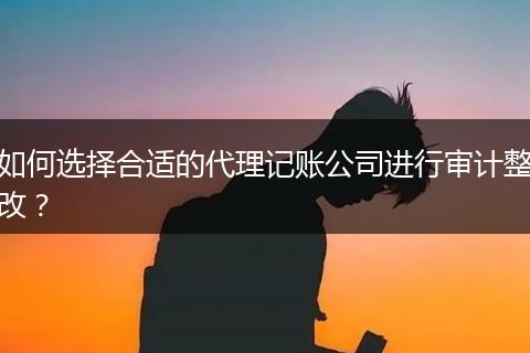 如何選擇合適的代理記賬公司進(jìn)行審計(jì)整改?