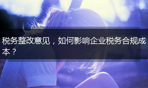 稅務整改意見，如何影響企業(yè)稅務合規(guī)成本？