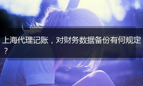 上海代理記賬，對財務(wù)數(shù)據(jù)備份有何規(guī)定？