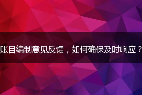 賬目編制意見反饋，如何確保及時響應？