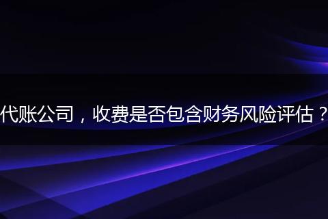 代賬公司，收費是否包含財務(wù)風(fēng)險評估？