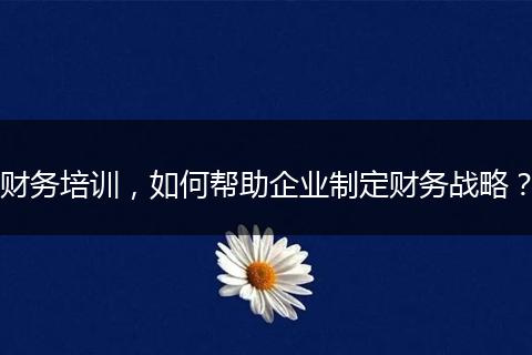 財務(wù)培訓(xùn)，如何幫助企業(yè)制定財務(wù)戰(zhàn)略？