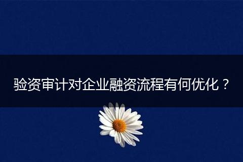 驗(yàn)資審計(jì)對(duì)企業(yè)融資流程有何優(yōu)化？