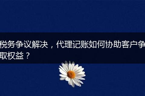 稅務(wù)爭議解決，代理記賬如何協(xié)助客戶爭取權(quán)益？
