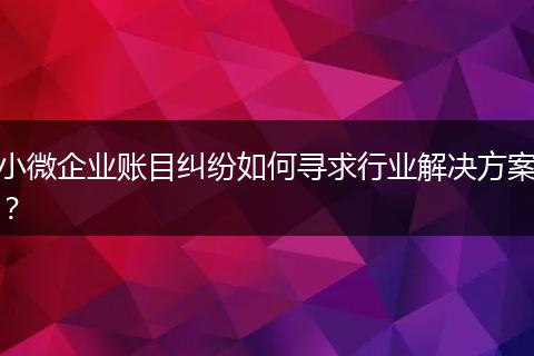 小微企業(yè)賬目糾紛如何尋求行業(yè)解決方案？