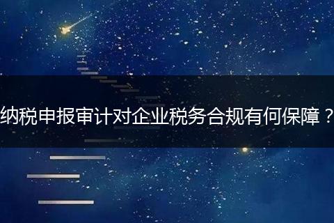 納稅申報審計對企業(yè)稅務合規(guī)有何保障？