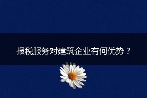 報(bào)稅服務(wù)對建筑企業(yè)有何優(yōu)勢?