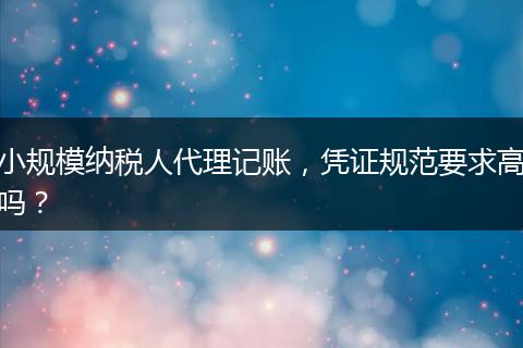 小規(guī)模納稅人代理記賬，憑證規(guī)范要求高嗎？