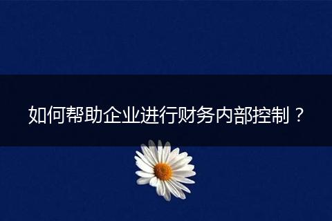 如何幫助企業(yè)進行財務內部控制？