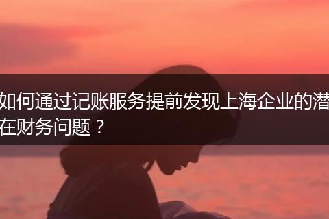 如何通過(guò)記賬服務(wù)提前發(fā)現(xiàn)上海企業(yè)的潛在財(cái)務(wù)問(wèn)題？