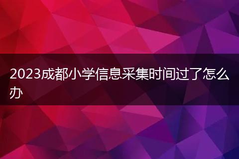 2023成都小學(xué)信息采集時(shí)間過了怎么辦