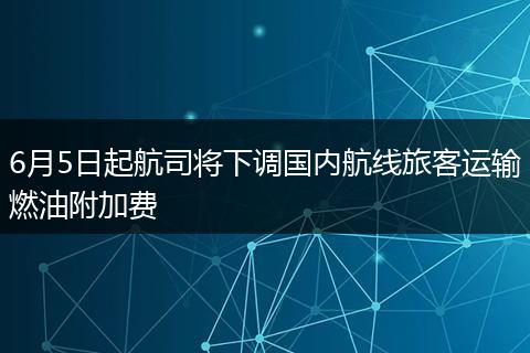 6月5日起航司將下調(diào)國(guó)內(nèi)航線旅客運(yùn)輸燃油附加費(fèi)