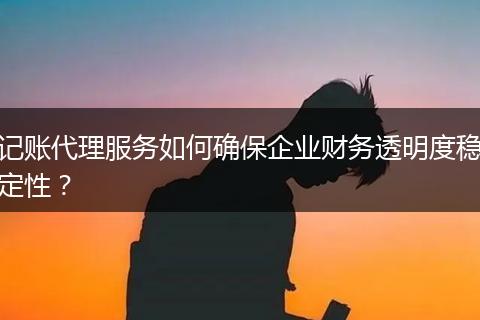 記賬代理服務如何確保企業(yè)財務透明度穩(wěn)定性？