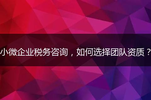 小微企業(yè)稅務(wù)咨詢，如何選擇團(tuán)隊(duì)資質(zhì)？