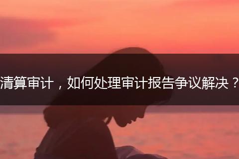 清算審計，如何處理審計報告爭議解決？