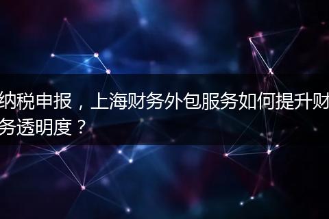 納稅申報，上海財務(wù)外包服務(wù)如何提升財務(wù)透明度？