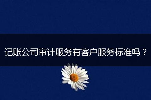 記賬公司審計(jì)服務(wù)有客戶(hù)服務(wù)標(biāo)準(zhǔn)嗎？