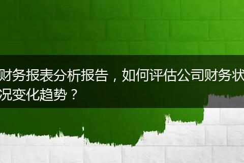 財(cái)務(wù)報(bào)表分析報(bào)告，如何評(píng)估公司財(cái)務(wù)狀況變化趨勢(shì)？