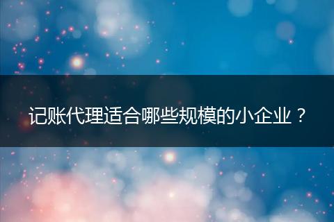 記賬代理適合哪些規(guī)模的小企業(yè)？