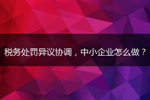 稅務(wù)處罰異議協(xié)調(diào)，中小企業(yè)怎么做？