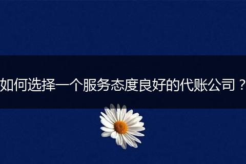 如何選擇一個(gè)服務(wù)態(tài)度良好的代賬公司？
