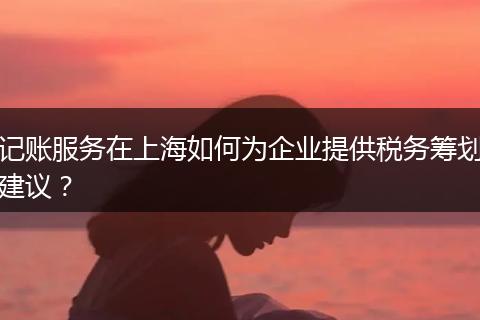 記賬服務(wù)在上海如何為企業(yè)提供稅務(wù)籌劃建議？