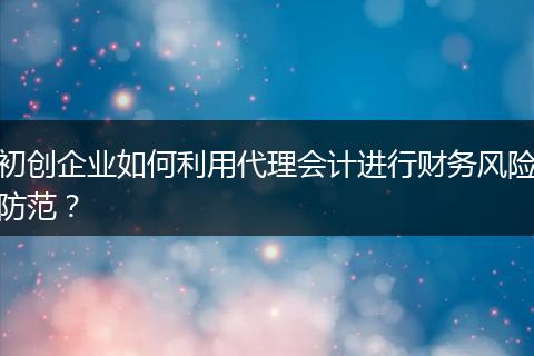 初創(chuàng)企業(yè)如何利用代理會計進行財務風險防范？