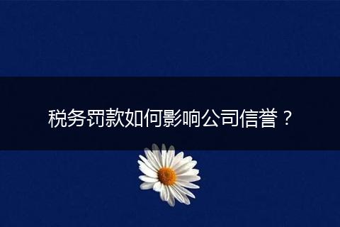 稅務(wù)罰款如何影響公司信譽？