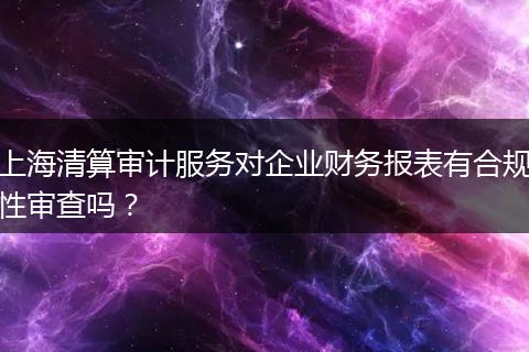 上海清算審計服務(wù)對企業(yè)財務(wù)報表有合規(guī)性審查嗎？