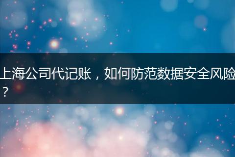 上海公司代記賬，如何防范數(shù)據(jù)安全風(fēng)險(xiǎn)？