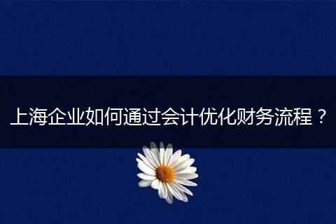 上海企業(yè)如何通過會計優(yōu)化財務(wù)流程？