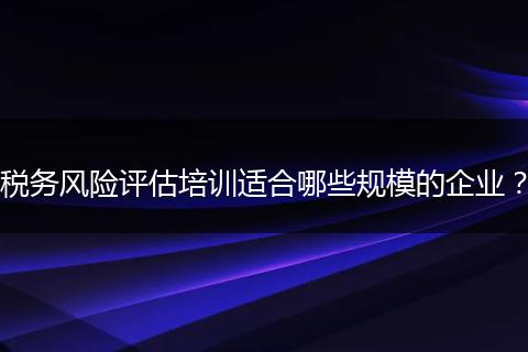 稅務風險評估培訓適合哪些規(guī)模的企業(yè)？