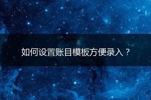 如何設(shè)置賬目模板方便錄入？