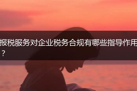 報稅服務對企業(yè)稅務合規(guī)有哪些指導作用？