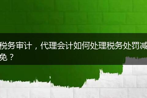 稅務(wù)審計(jì)，代理會(huì)計(jì)如何處理稅務(wù)處罰減免？